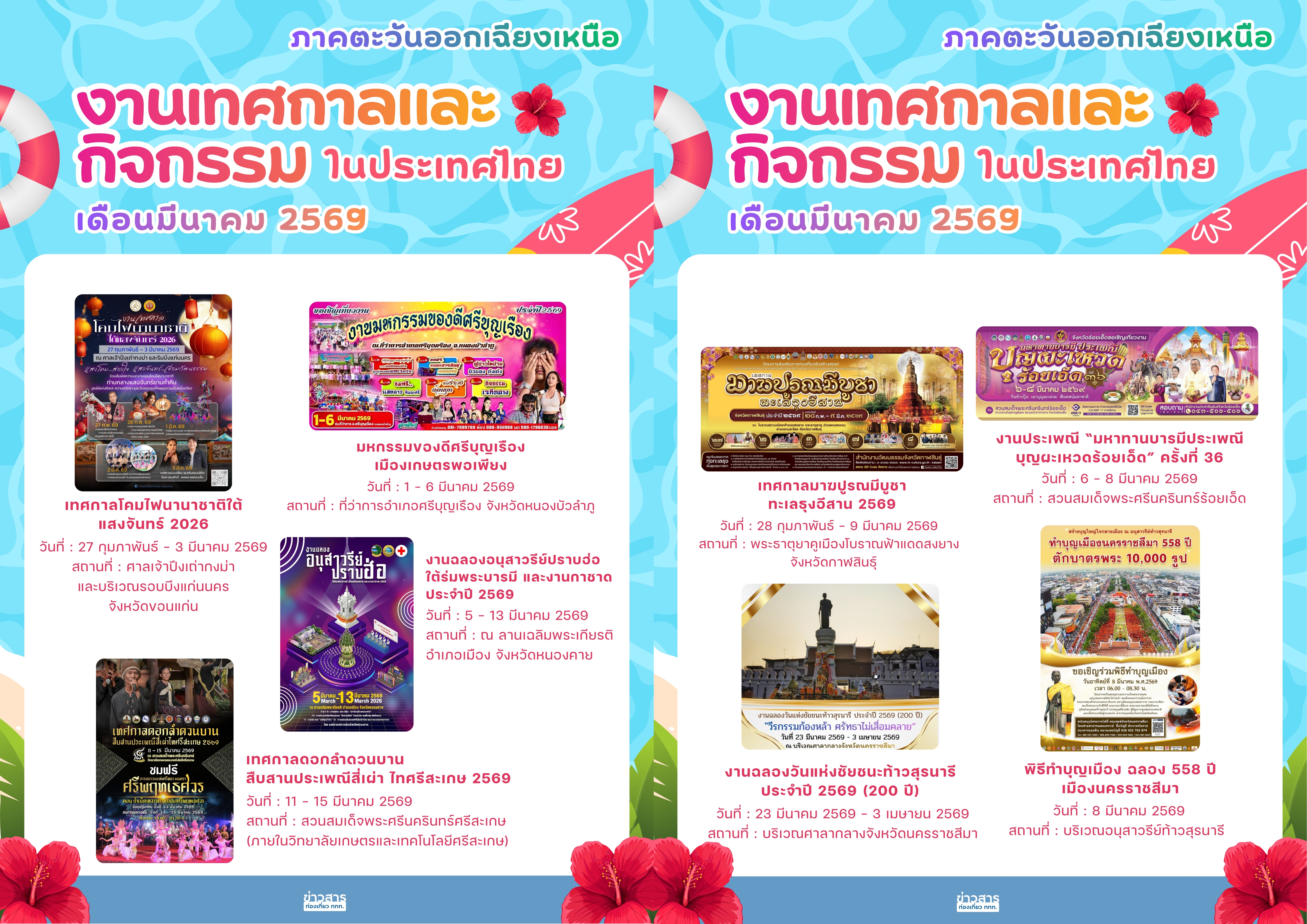 ปฏิทินกิจกรรมท่องเที่ยวไทย เดือนมีนาคม 2569